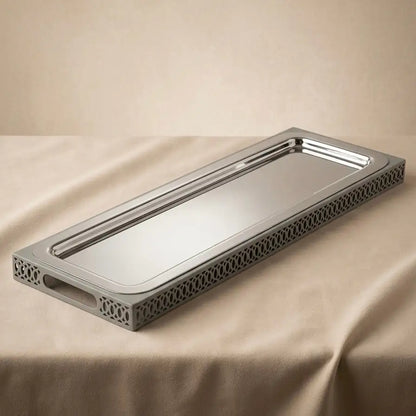 Modern Rectangular Serving Tray (S) – Silver