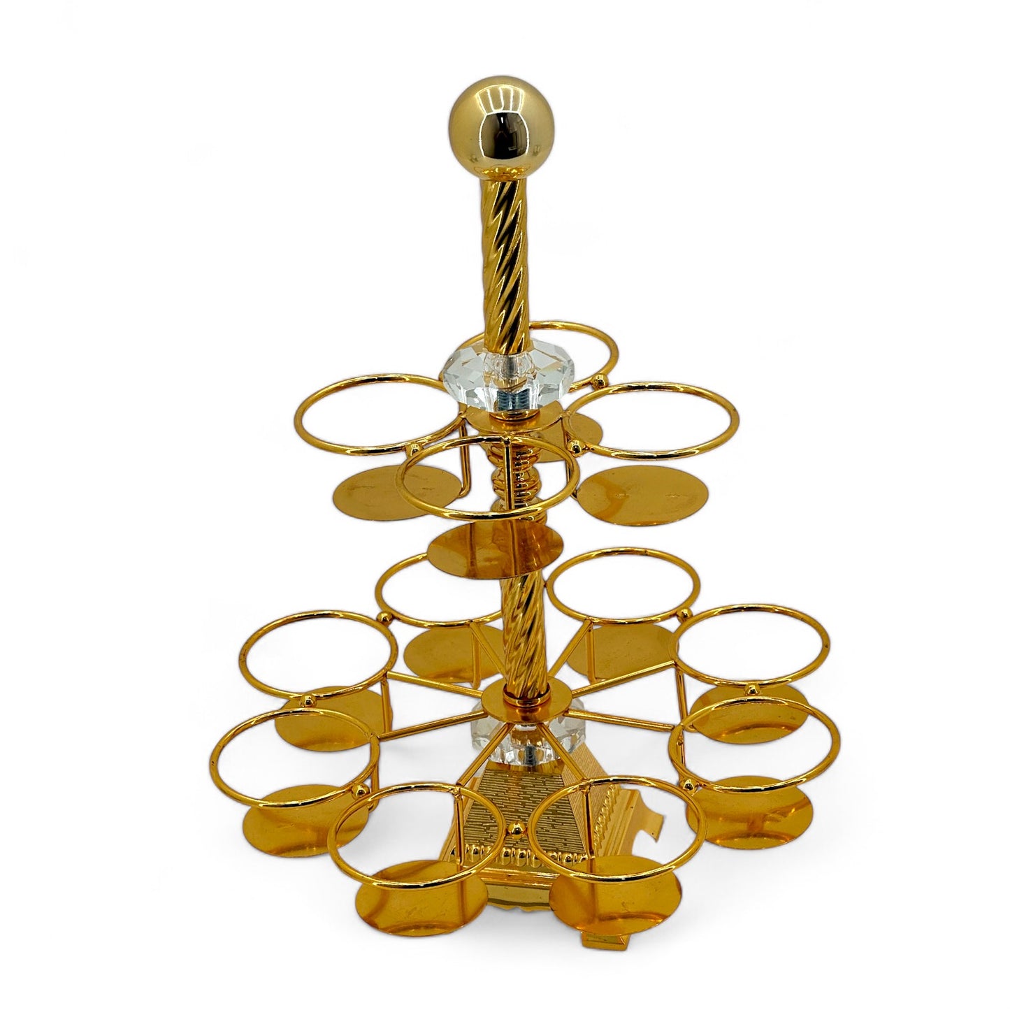 Gold-Plated Floral Coffee Cup Stand