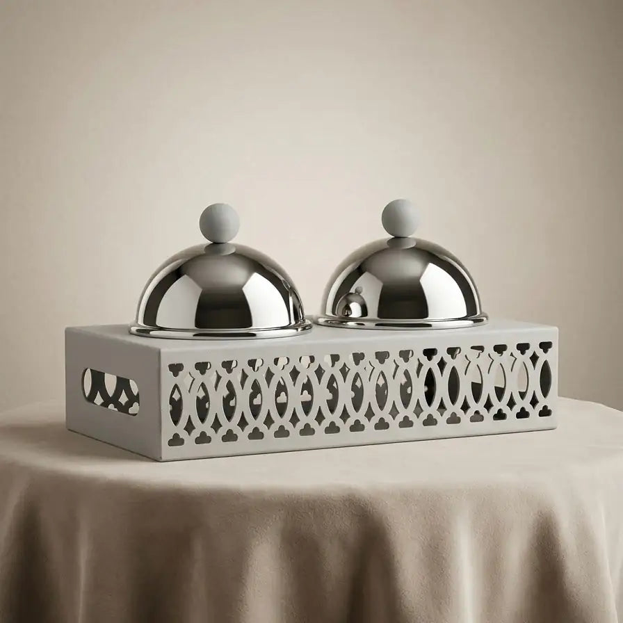Modern Dual Candy Bowl Set - Gray
