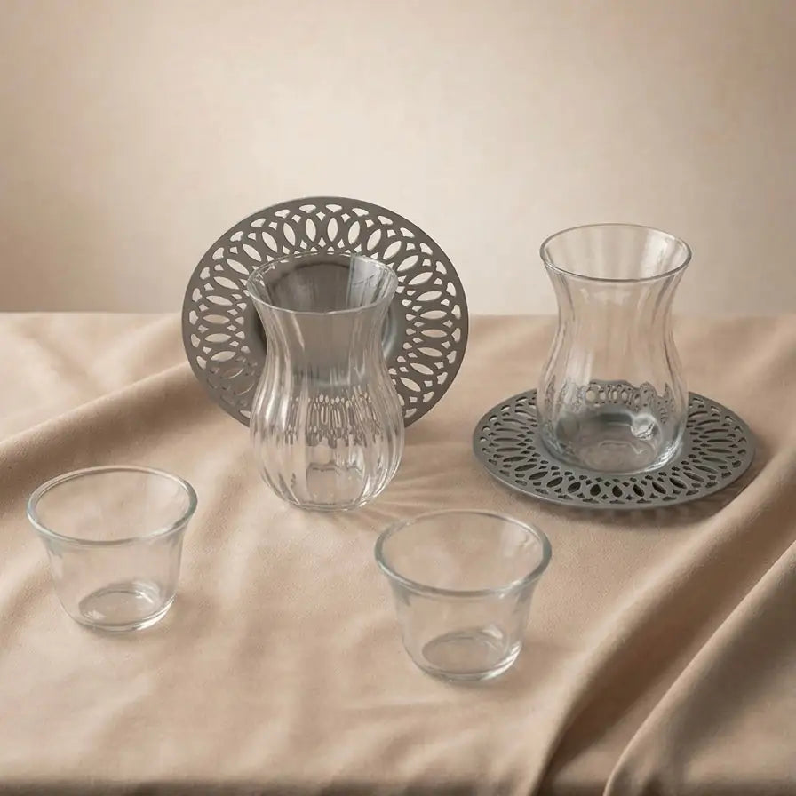 Modern 18-Piece Tea & Coffee Serving Set – Gray