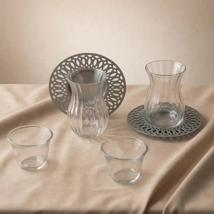 Modern 18-Piece Tea & Coffee Serving Set – Gray