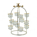 Gold-Rimmed Glass Cup Carousel