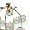 Gold-Rimmed Glass Cup Carousel