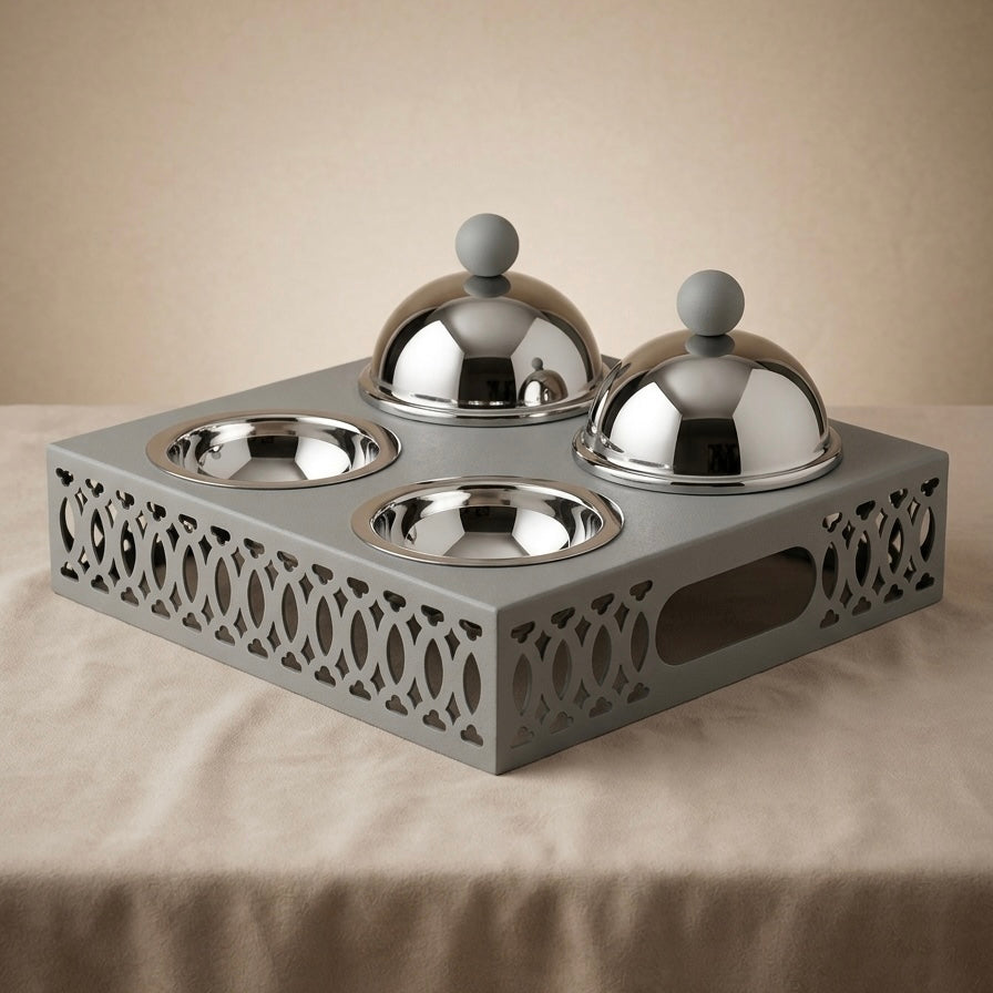 Modern Quadruple Candy Bowl Set - Gray