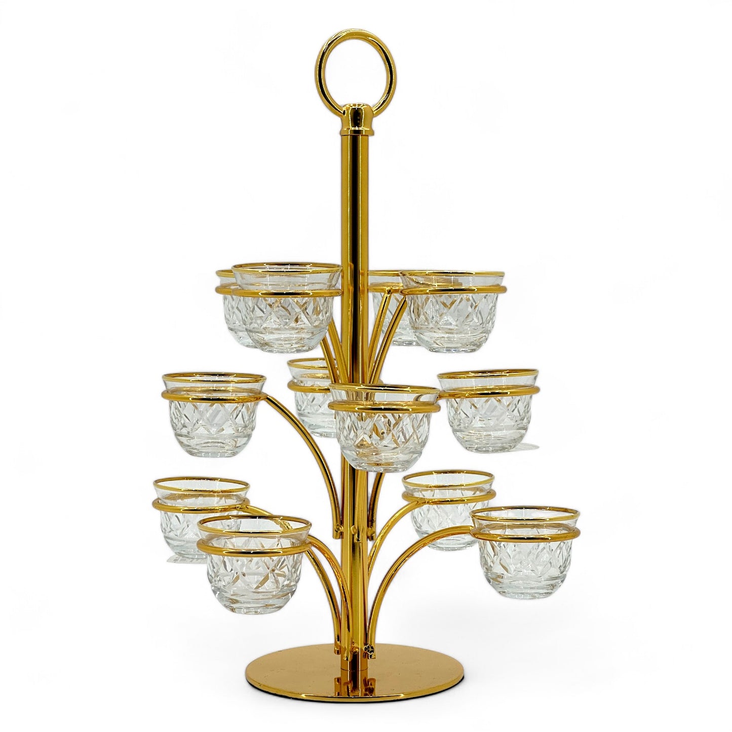 Gold-Plated Glass Cup Tree