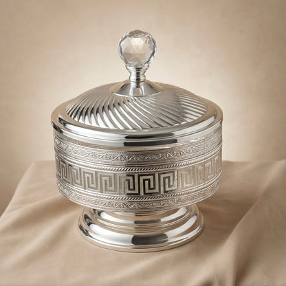 Modern Silver Filigree Candy Bowl - L