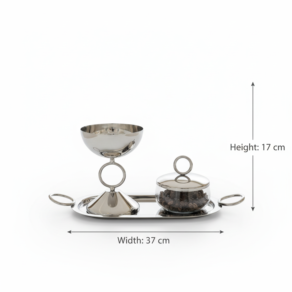 Luxury Incense Burner Set with Tray & Bakhoor Jar