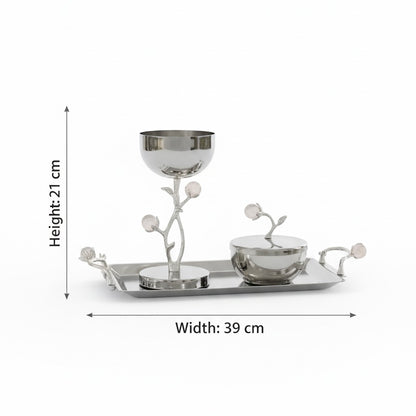 Luxury Incense Burner Gift Set in Wooden Box- P/Flower