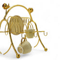 Gold-Plated Flower-Shaped Coffee Cup Holder