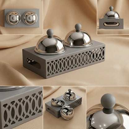Modern Dual Candy Bowl Set - Gray