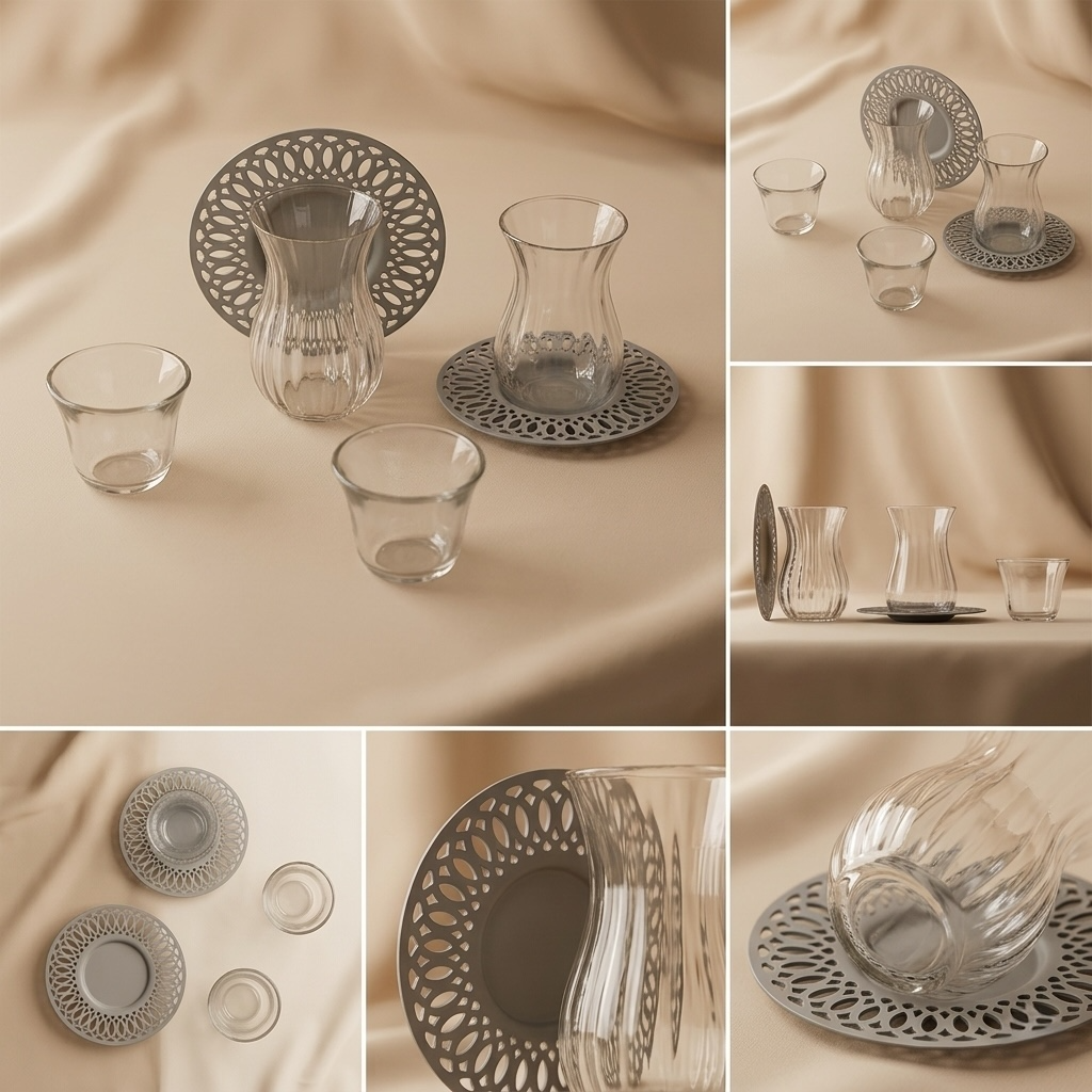 Modern 18-Piece Tea & Coffee Serving Set – Gray