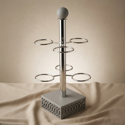 Modern 6-Piece Arabic Coffee Cup Holder – Gray