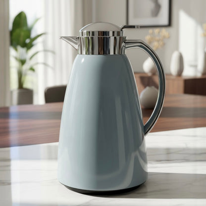 Emsa Premium pastel blue & Silver Thermal Coffee Flask – 1L