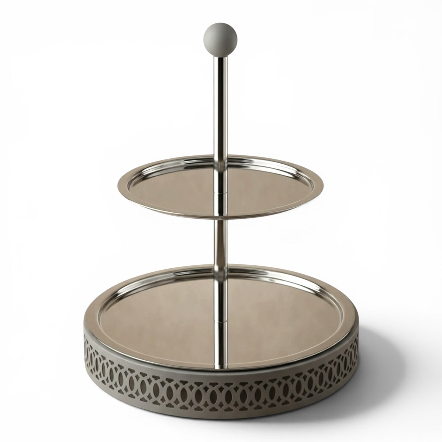 Modern 2-Tier Dessert & Candy Stand - Gray