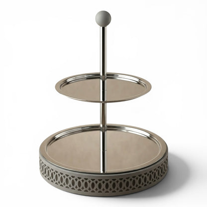 Modern 2-Tier Dessert & Candy Stand - Gray