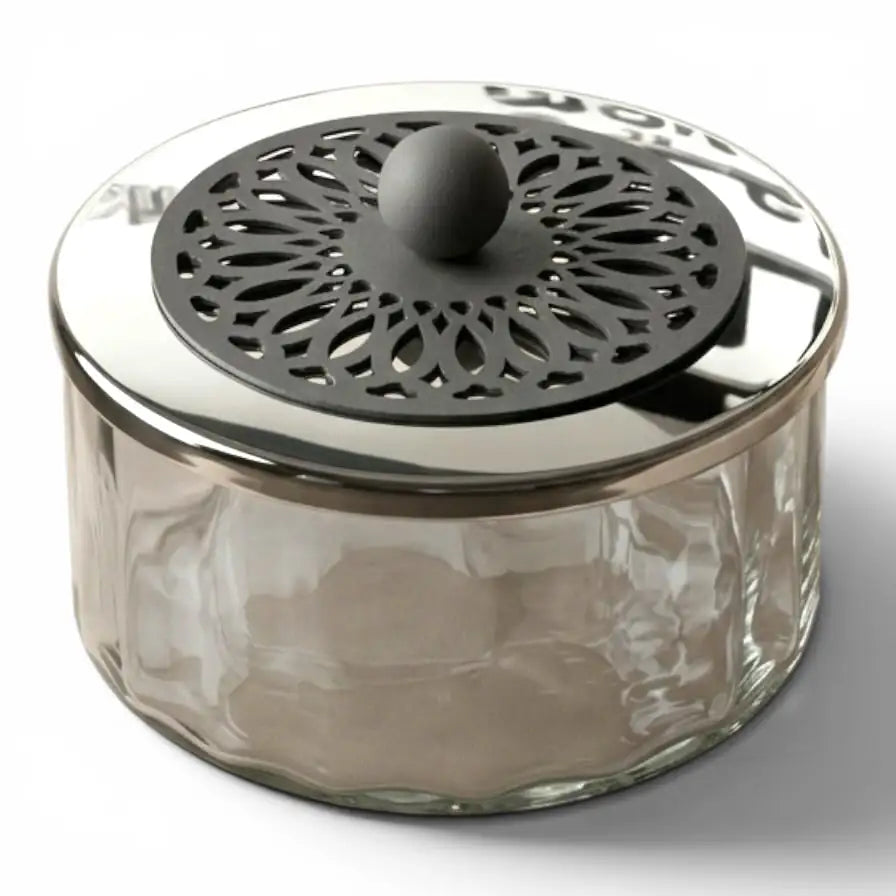 Modern Glass Candy Box (S) - Silver