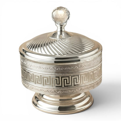 Modern Silver Filigree Candy Bowl - L