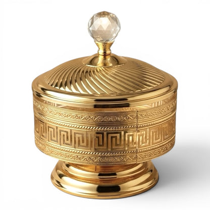 Modern Gold Greek Key Candy Bowl - L