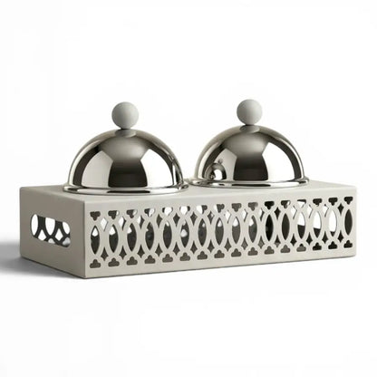Modern Dual Candy Bowl Set - Gray