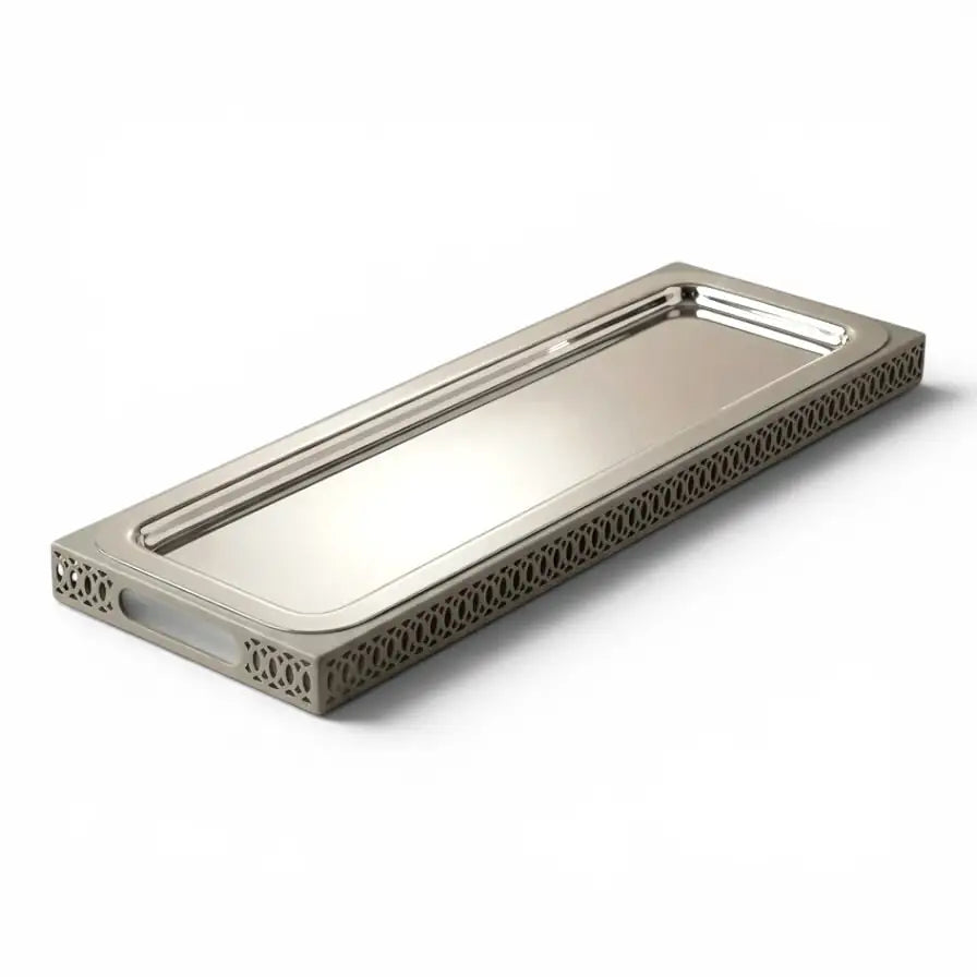 Modern Rectangular Serving Tray (S) – Silver