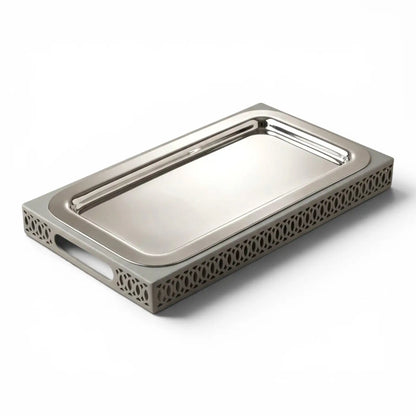 Modern Rectangular Serving Tray (L) – Silver