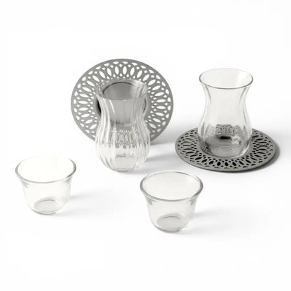 Modern 18-Piece Tea & Coffee Serving Set – Gray