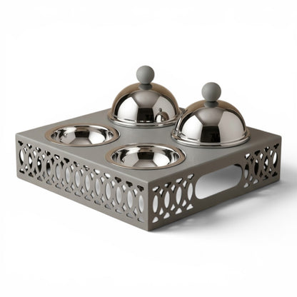 Modern Quadruple Candy Bowl Set - Gray