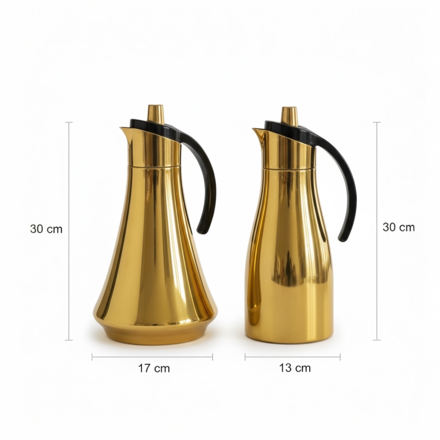 REFAL Double Set – Coffee & Tea Thermal Flask (Gold & Black, 1L + 1L)