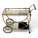 Golden and silver Crescent Bar cart.