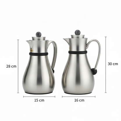 Najib Double Set – Coffee & Tea Thermal Flask (Mate & Black, 1L + 0.7L)