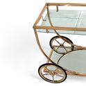Golden and silver Crescent Bar cart.