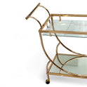 Golden and silver Crescent Bar cart.