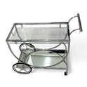 Golden and silver Crescent Bar cart.