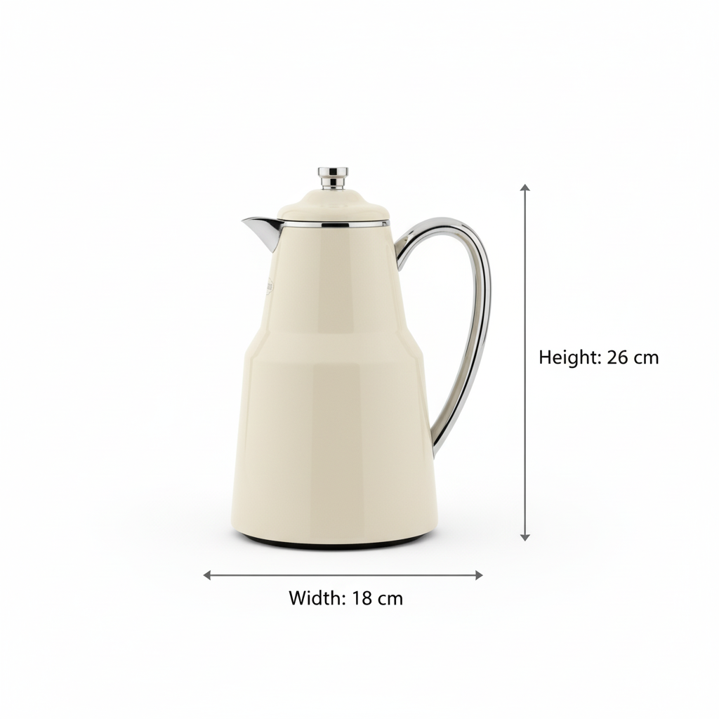 Pilsco Premium Thermal Flask – (Ivory & Silver, 1.0L)