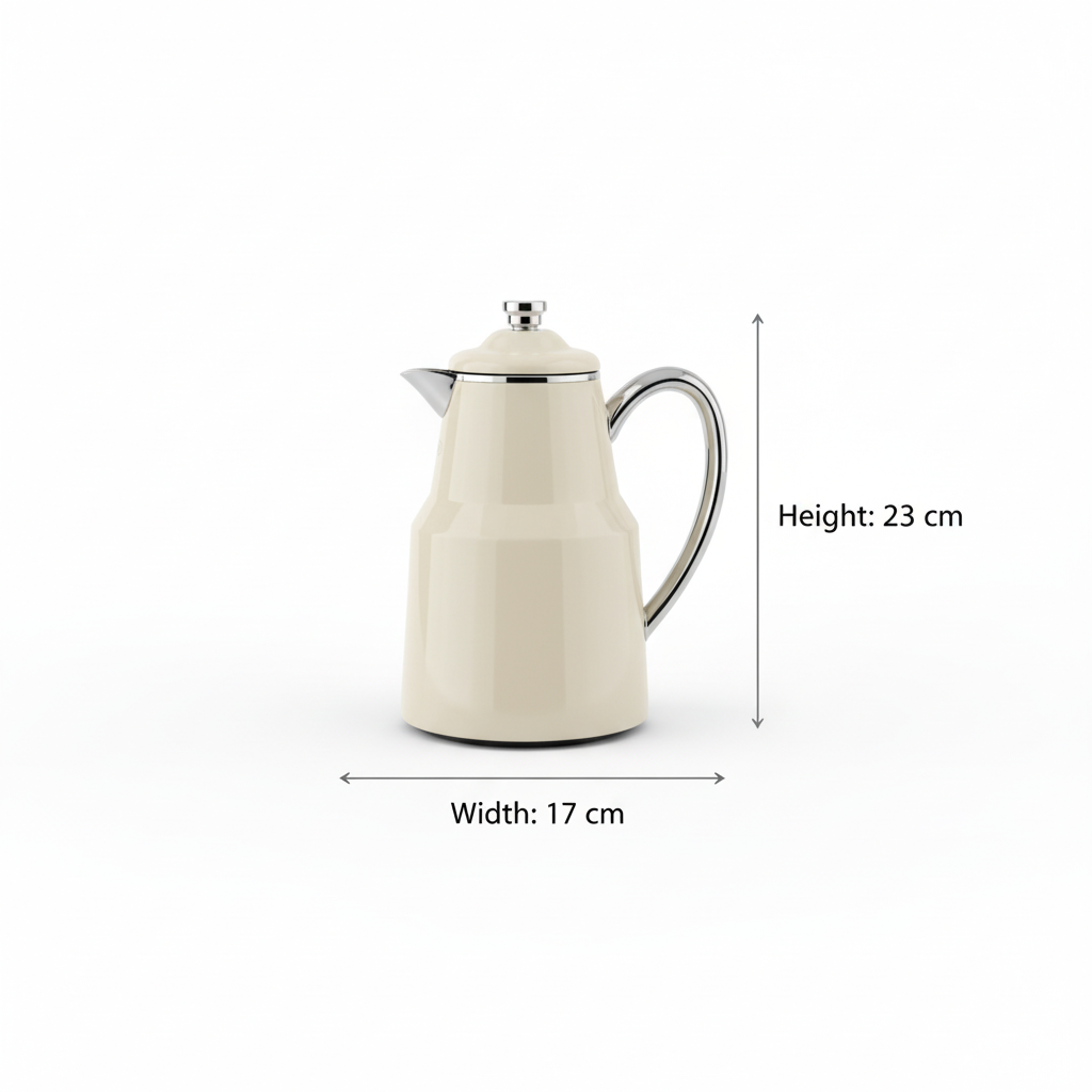 Pilsco Premium Thermal Flask – (Ivory & Silver, 0.65L)