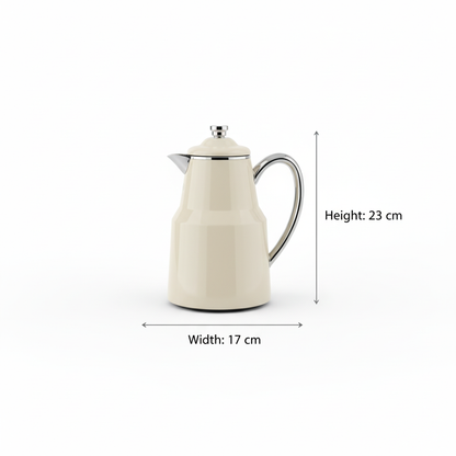 Pilsco Premium Thermal Flask – (Ivory & Silver, 0.65L)