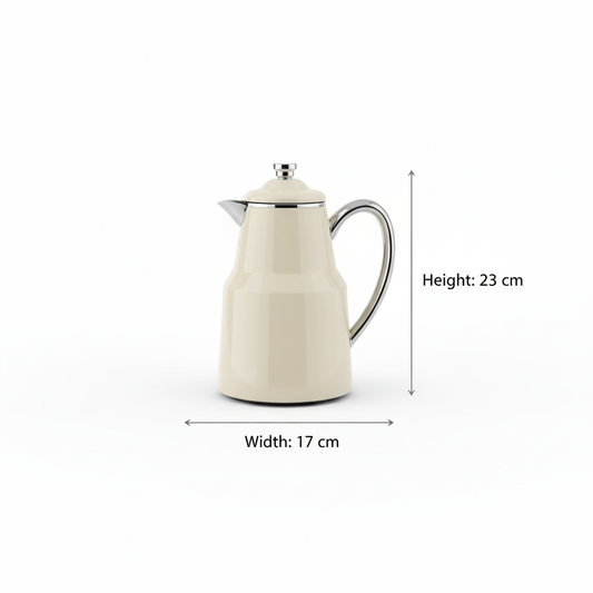 Pilsco Premium Thermal Flask – (Ivory & Silver, 0.65L)