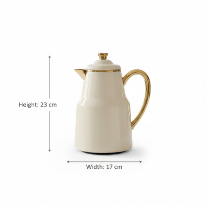 Pilsco Premium Thermal Flask – (ivory & gold, 0.65L)