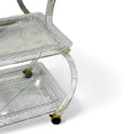Three-Tier Gold-Accented Acrylic Bar Cart