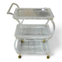 Three-Tier Gold-Accented Acrylic Bar Cart
