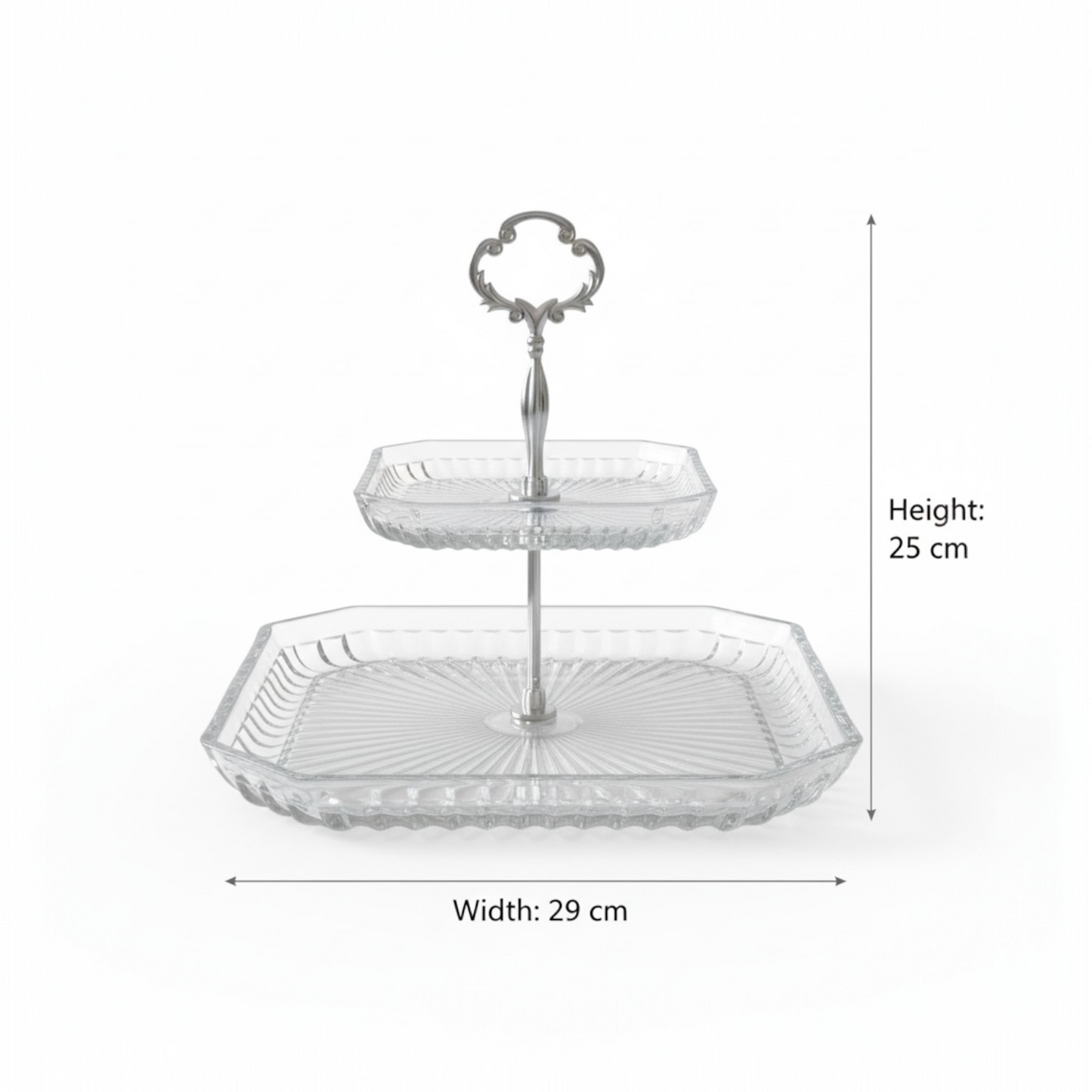 Mawaeen 2-Tier Luxury Glass Cake Stand – Elegant Serving Display
