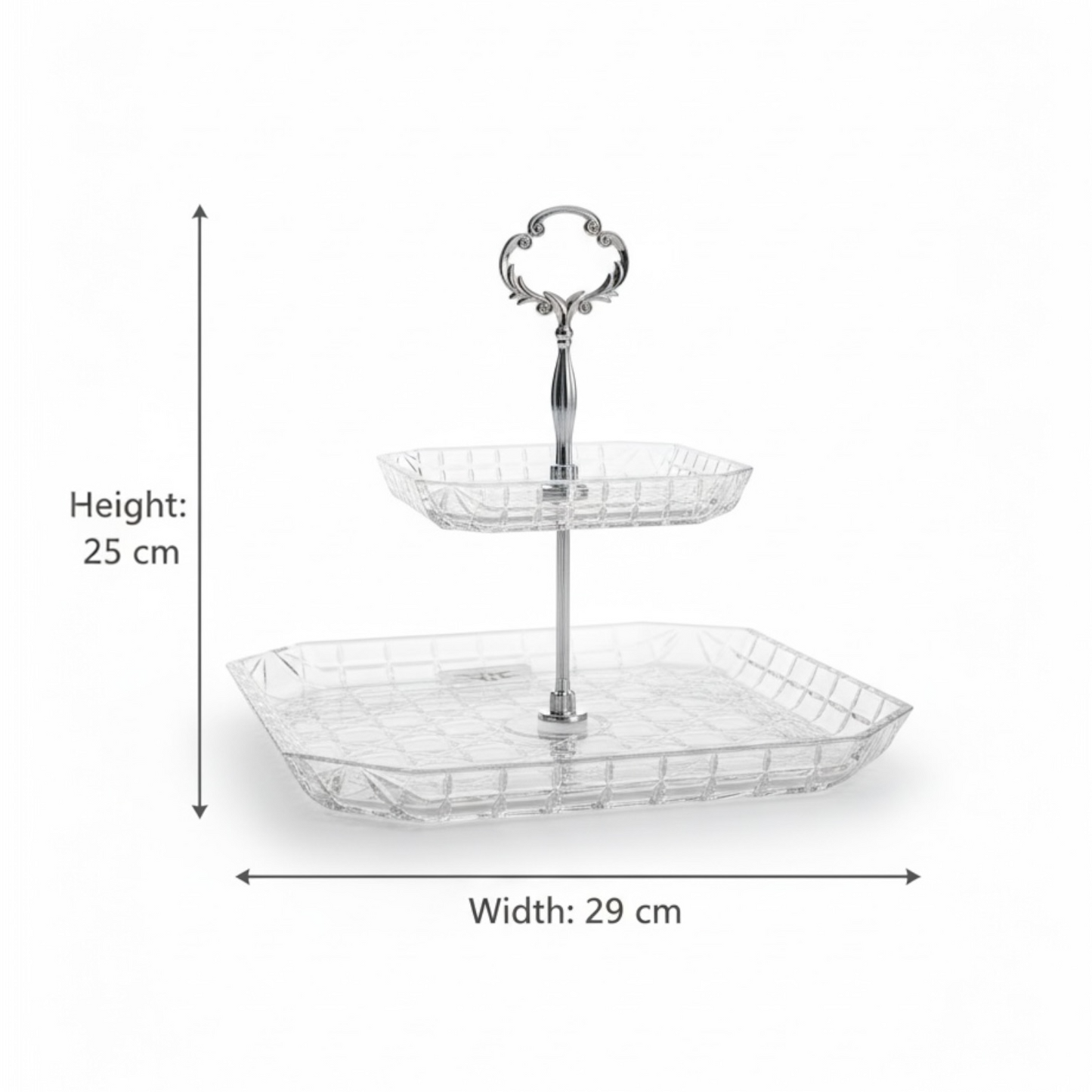 Mawaeen 2-Tier Luxury Glass Cake Stand – Elegant Serving Display