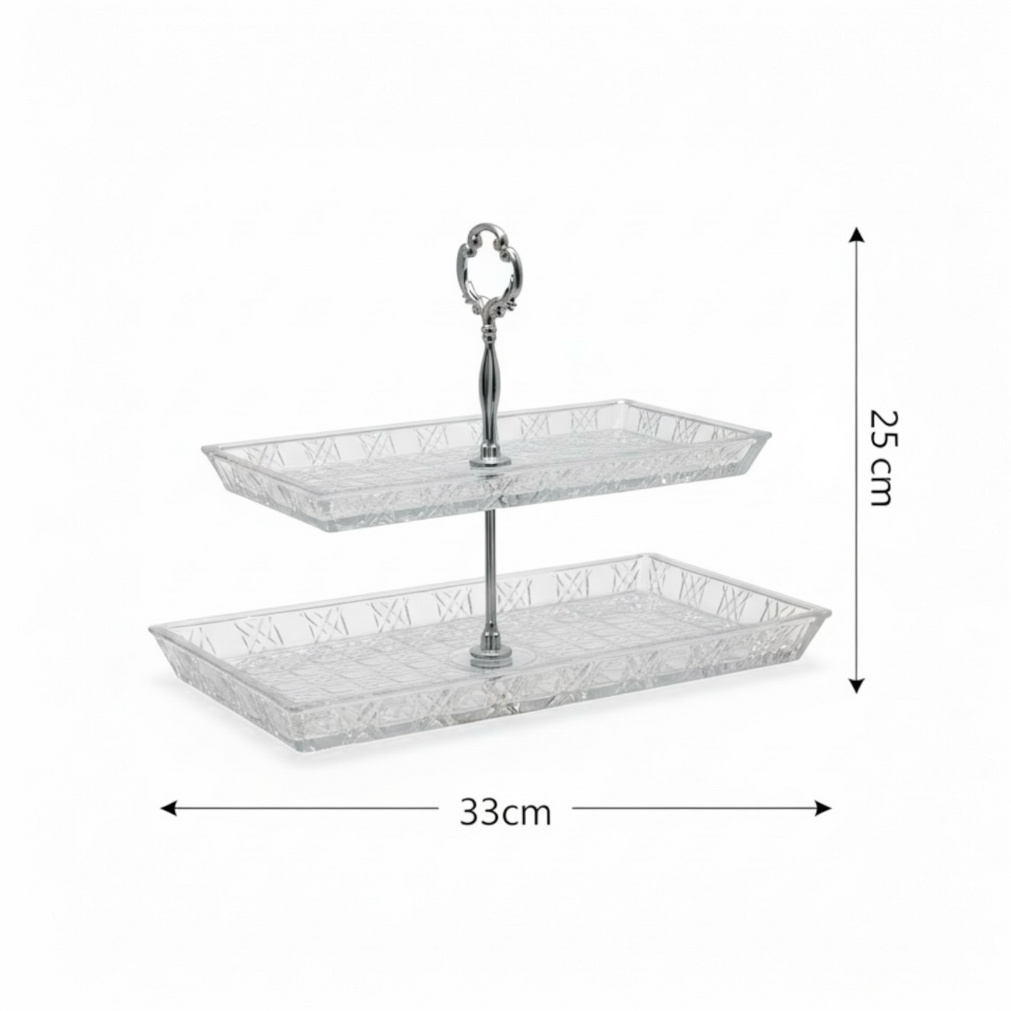 Mawaeen 2-Tier Luxury Glass Candy Plate – Elegant Serving Display