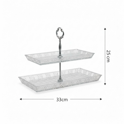 Mawaeen 2-Tier Luxury Glass Candy Plate – Elegant Serving Display