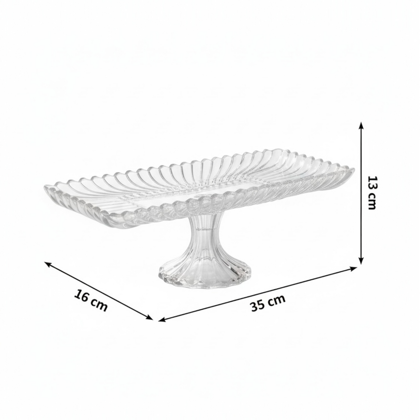 Mawaeen Luxury Glass Cake Plate – Clear