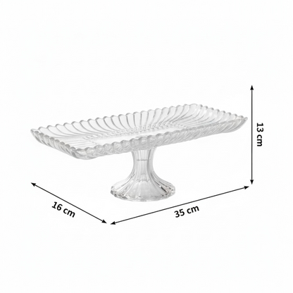 Mawaeen Luxury Glass Cake Plate – Clear
