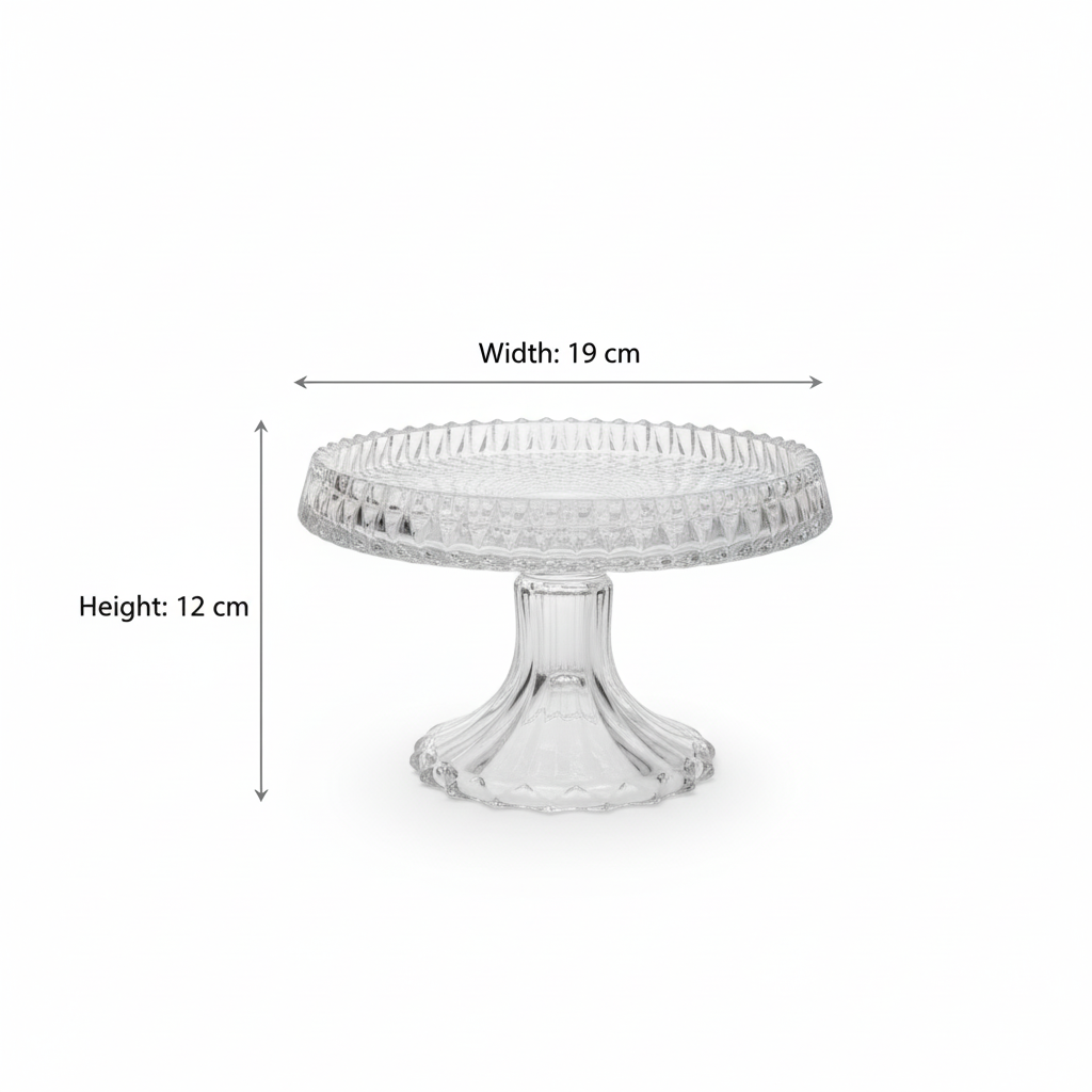 Mawaeen Round Luxury Glass Cake Stand (S)