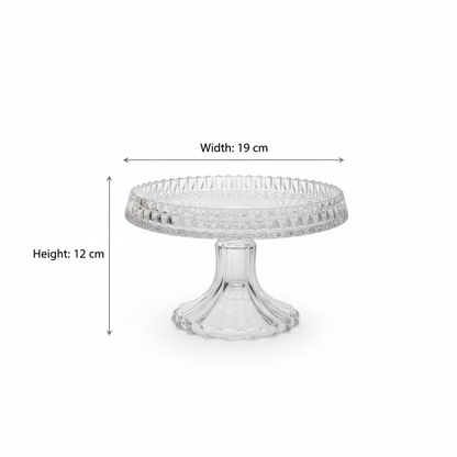 Mawaeen Round Luxury Glass Cake Stand (S)