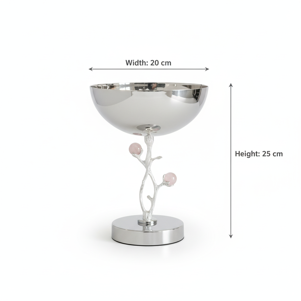 Mawaeen Luxury Fruit Bowl – Silver Floral Design (S)