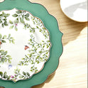 Fresh Elegance 44-Piece Dinnerware with Green & Gold Accents
